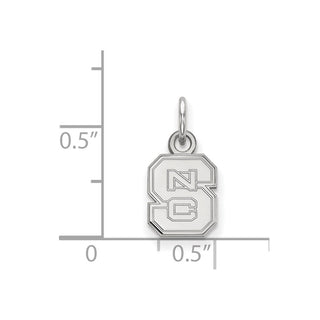 Sterling Silver Rhodium-plated LogoArt North Carolina State University N-C-S Extra Small Pendant