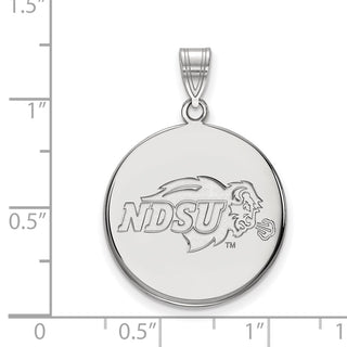 Sterling Silver Rhodium-plated LogoArt North Dakota State University Large Disc Pendant