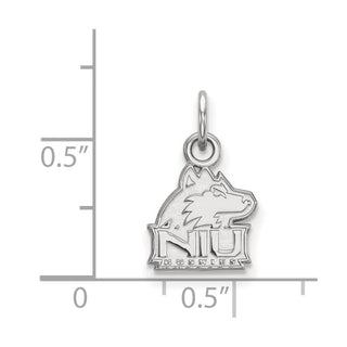 Sterling Silver Rhodium-plated LogoArt Northern Illinois University N-I-U Huskies Extra Small Pendant