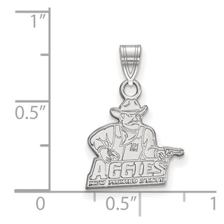 14k White Gold LogoArt New Mexico State University Aggies Small Pendant