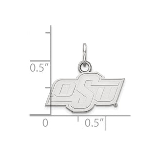 Sterling Silver Rhodium-plated LogoArt Oklahoma State University O-S-U Extra Small Pendant