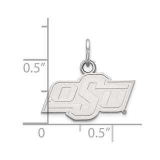 Sterling Silver Rhodium-plated LogoArt Oklahoma State University O-S-U Extra Small Pendant