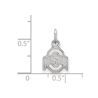 10k White Gold LogoArt The Ohio State University Extra Small Pendant