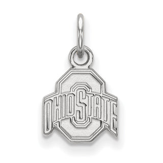 14k White Gold LogoArt The Ohio State University Extra Small Pendant