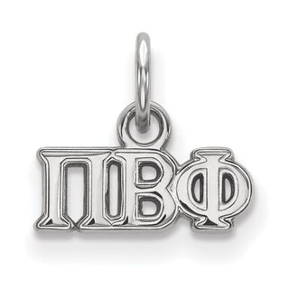 Sterling Silver Rhodium-plated LogoArt Pi Beta Phi Sorority Greek Letters Extra Small Pendant