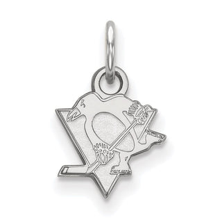 10k White Gold NHL LogoArt Pittsburgh Penguins Extra Small Pendant