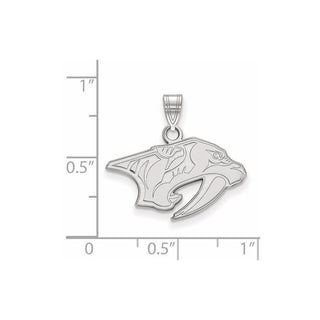 10k White Gold NHL LogoArt Nashville Predators Small Pendant