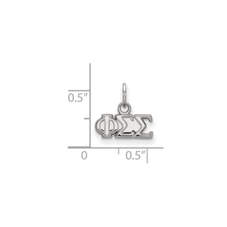 Sterling Silver Rhodium-plated LogoArt Phi Sigma Sigma Sorority Greek Letters Extra Small Pendant