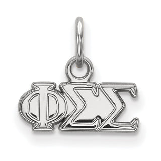 Sterling Silver Rhodium-plated LogoArt Phi Sigma Sigma Sorority Greek Letters Extra Small Pendant