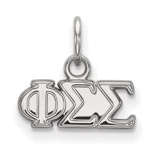 Sterling Silver Rhodium-plated LogoArt Phi Sigma Sigma Sorority Greek Letters Extra Small Pendant