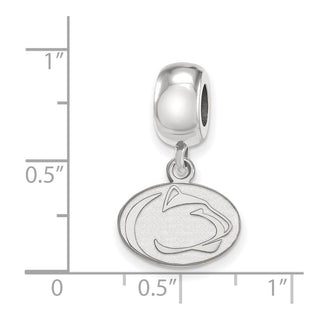 Sterling Silver Rhodium-plated LogoArt Penn State University Lion Extra Small Dangle Bead Charm