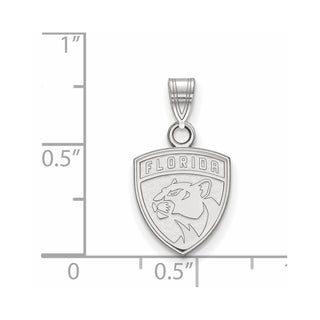 14k White Gold NHL LogoArt Florida Panthers Small Pendant