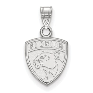 10k White Gold NHL LogoArt Florida Panthers Small Pendant