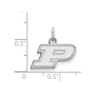 Sterling Silver Rhodium-plated LogoArt Purdue University Letter P Extra Small Pendant
