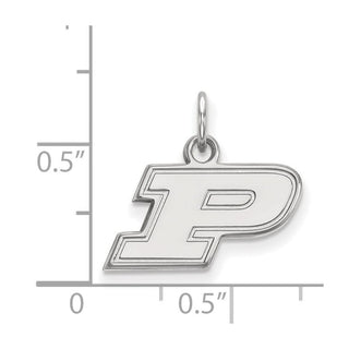 10k White Gold LogoArt Purdue University Letter P Extra Small Pendant