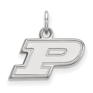 10k White Gold LogoArt Purdue University Letter P Extra Small Pendant