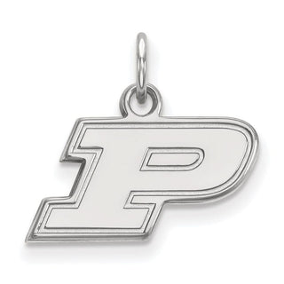 10k White Gold LogoArt Purdue University Letter P Extra Small Pendant
