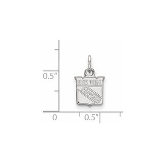 10k White Gold NHL LogoArt New York Rangers Extra Small Pendant