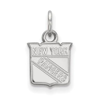 Sterling Silver Rhodium-plated NHL LogoArt New York Rangers Extra Small Pendant