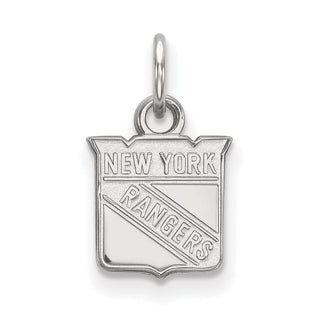 10k White Gold NHL LogoArt New York Rangers Extra Small Pendant