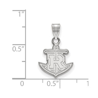 Sterling Silver Rhodium-plated LogoArt Rollins College Anchor Small Pendant