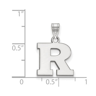 Sterling Silver Rhodium-plated LogoArt Rutgers University Letter R Small Pendant