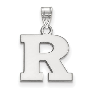 Sterling Silver Rhodium-plated LogoArt Rutgers University Letter R Small Pendant