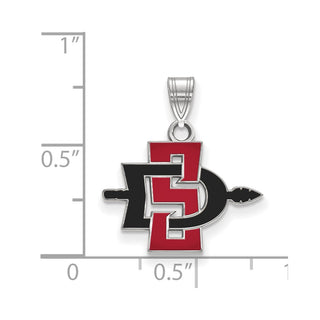 14k White Gold LogoArt San Diego State University Small Enameled Pendant