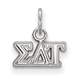 Sterling Silver Rhodium-plated LogoArt Sigma Delta Tau Sorority Greek Letters Extra Small Pendant