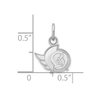 10k White Gold NHL LogoArt Ottawa Senators Extra Small Pendant