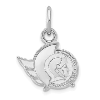 Sterling Silver Rhodium-plated NHL LogoArt Ottawa Senators Extra Small Pendant
