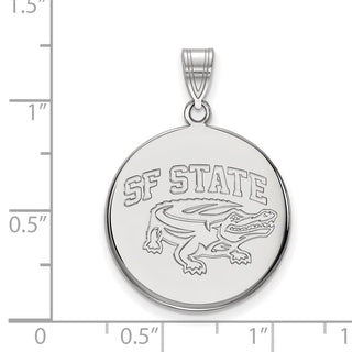 10k White Gold LogoArt San Francisco State University Large Disc Pendant