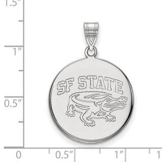 14k White Gold LogoArt San Francisco State University Large Disc Pendant