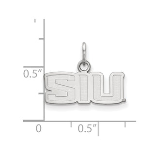 14k White Gold LogoArt Southern Illinois University S-I-U Extra Small Pendant