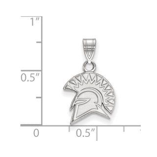 10k White Gold LogoArt San Jose State University Spartan Small Pendant