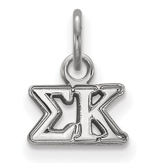 Sterling Silver Rhodium-plated LogoArt Sigma Kappa Sorority Greek Letters Extra Small Pendant