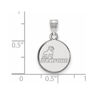 14k White Gold LogoArt Samford University Small Disc Pendant