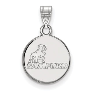10k White Gold LogoArt Samford University Small Disc Pendant