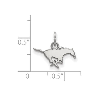 14k White Gold LogoArt Southern Methodist University Mustang Extra Small Pendant