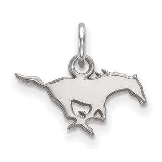 14k White Gold LogoArt Southern Methodist University Mustang Extra Small Pendant