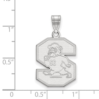 Sterling Silver Rhodium-plated LogoArt South Carolina State University Large Pendant