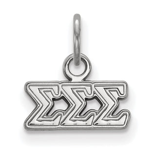 Sterling Silver Rhodium-plated LogoArt Sigma Sigma Sigma Sorority Greek Letters Extra Small Pendant