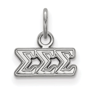 Sterling Silver Rhodium-plated LogoArt Sigma Sigma Sigma Sorority Greek Letters Extra Small Pendant