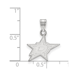 10k White Gold NHL LogoArt Dallas Stars Small Pendant