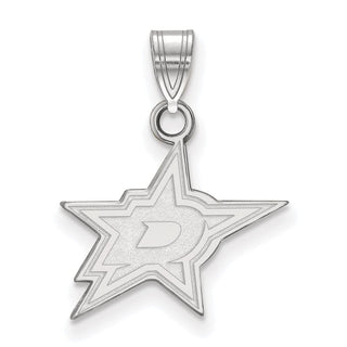 14k White Gold NHL LogoArt Dallas Stars Small Pendant