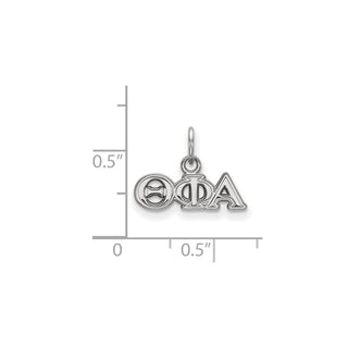 Sterling Silver Rhodium-plated LogoArt Theta Phi Alpha Sorority Greek Letters Extra Small Pendant