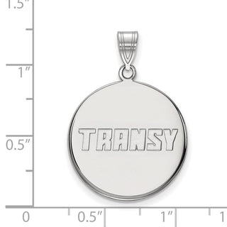 Sterling Silver Rhodium-plated LogoArt Transylvania University Large Disc Pendant