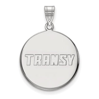 Sterling Silver Rhodium-plated LogoArt Transylvania University Large Disc Pendant