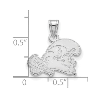 10k White Gold LogoArt Tulane University Small Pendant