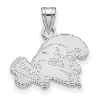10k White Gold LogoArt Tulane University Small Pendant